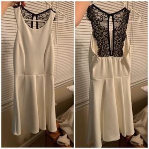 White Fit and Flare Cocktail Bridal Dress